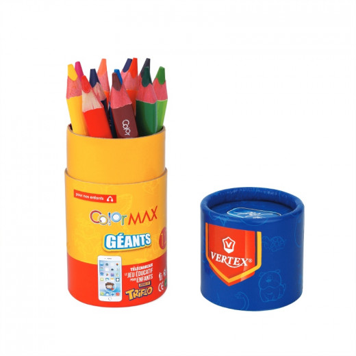 Vertex Jumbo Color Pencils 12 Pcs 3.5