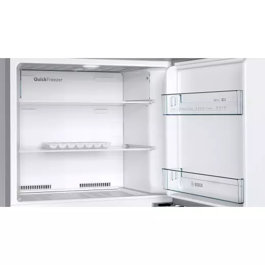 Bosch free-standing fridge-freezer with freezer at top 178 x 70 cm stainless steel look Serie | 4