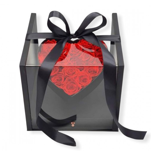 Passionate Red Classic Rose, Black Box