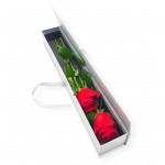 Two Classy Red Roses, White Box