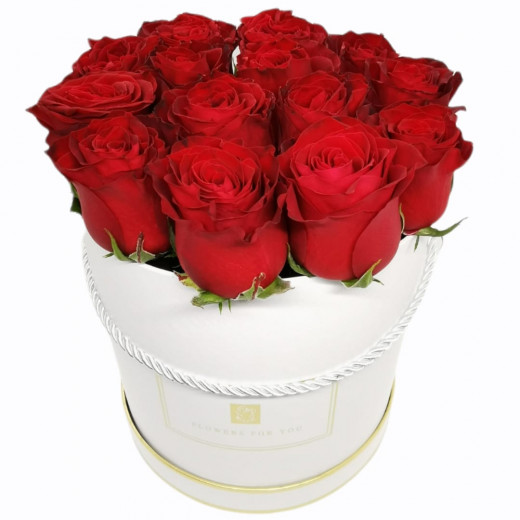 Classic Rose Flower, White Box, Medium Size