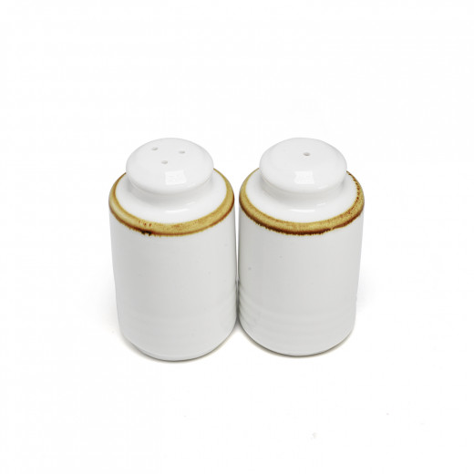 Porceletta Ivory Mocha Porcelain Mocha Salt & Pepper Set