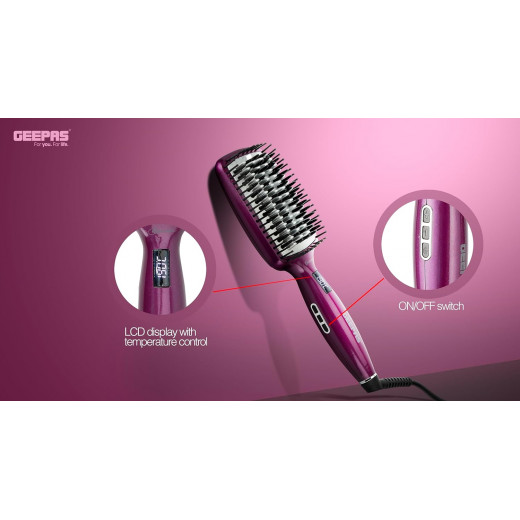 Geepas hair brush straightener