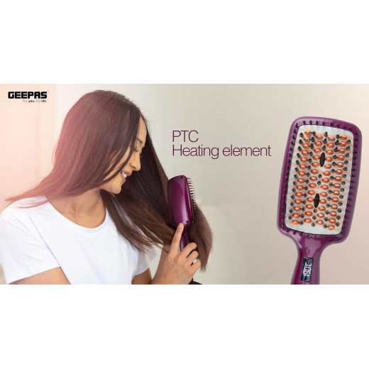 Geepas hair brush straightener