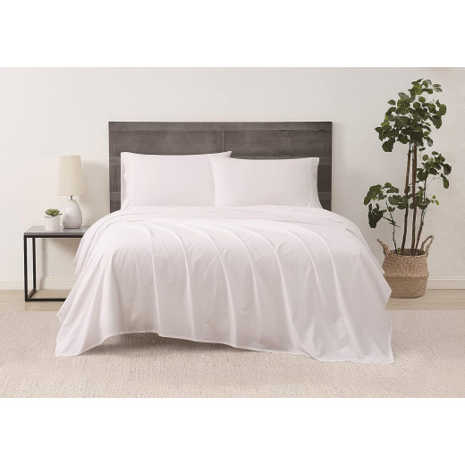 Cannon bed sheet plain king white 3pcs set