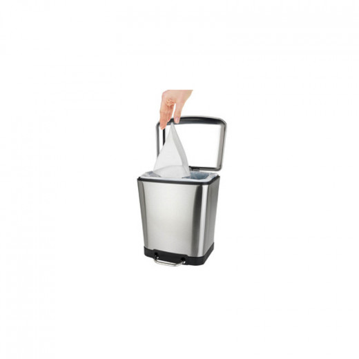 Wenko studio pedal bin stainless steel silver 6 liters