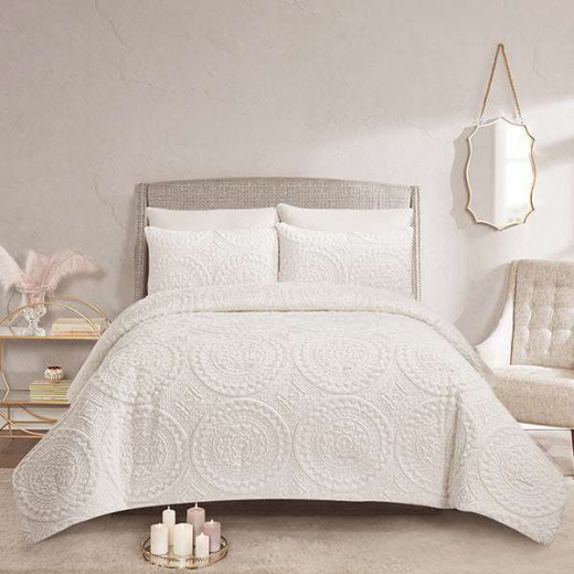 Nova Home Arya Winter Comforter Set - Single/Twin  - Ivory  4pcs