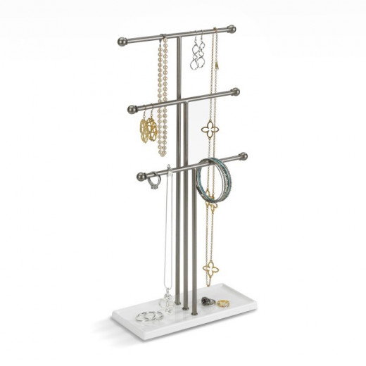 Umbra "Trigem" Jewelry Stand - Metal - White & Nickel