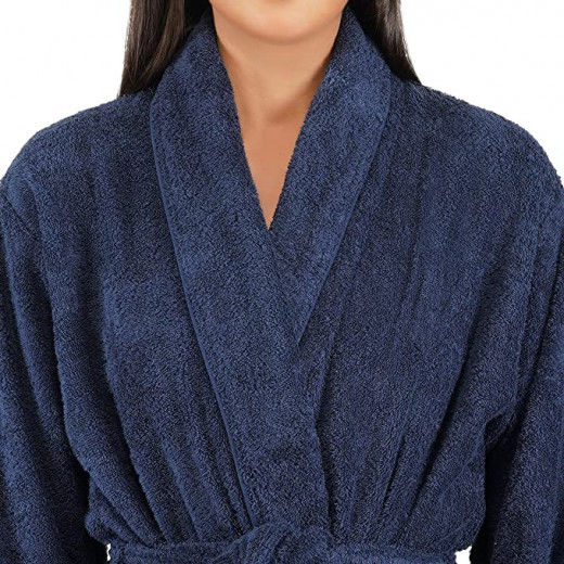 Cannon Plain Bathrobe Cotton, Navy Blue Color