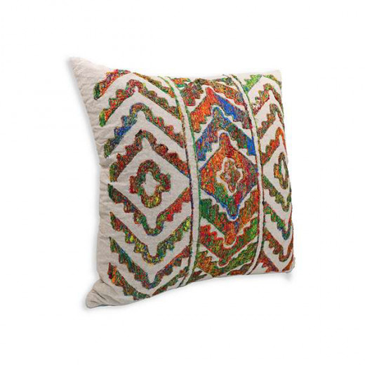 Nova Home "Luciana" Handmade Embroidery Cushion Cover, Multicolor 50*50 Cm