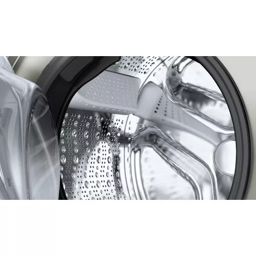 Serie | 4 washing machine, frontloader fullsize 9 kg 1200 rpm, silver inox