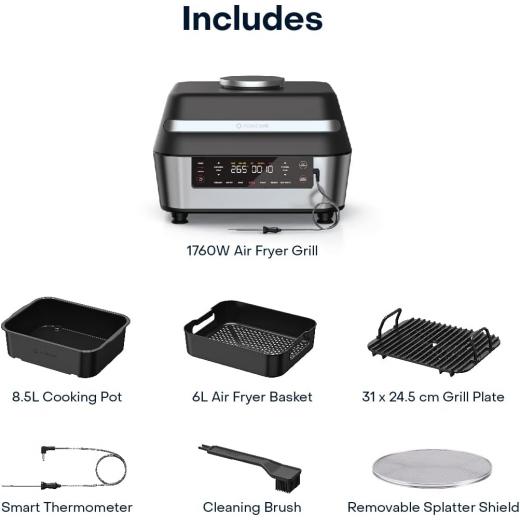 Nutricook Smart Indoor Grill & Air Fryer, 1760 Watts