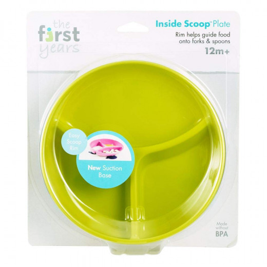 The First Years Inside Scoop Suction Sectioned Plate, Green