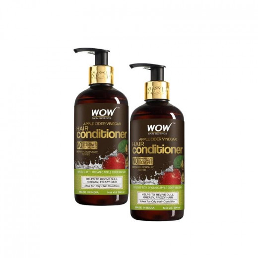 Wow Skin Science Apple Cider Vinegar Conditioner, 300ml, 2 Packs