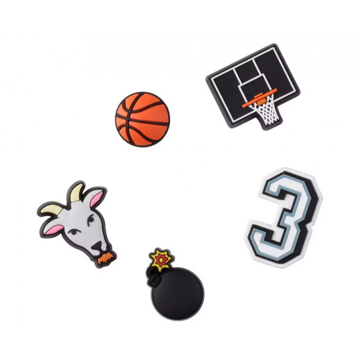 Crocs Jibbitz Symbol Shoe Charms for Crocs Basketball Star 5Pack