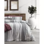 Madame Coco Semnoz Double Size Jacquard Duvet Cover Set - Gray/Anthracite