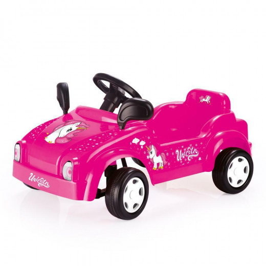 Dolu - Pedal Powered Unicorn Pink Race Car With Working Horn - Pedal Car Pink