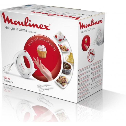 Moulinex HM2501B1 Easy Max Hand Mixer 5 speeds 200 Watts