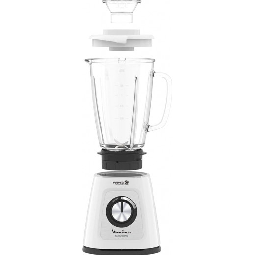 Moulinex Blendforce glass Blenders, White, 700 Watts - LM438127