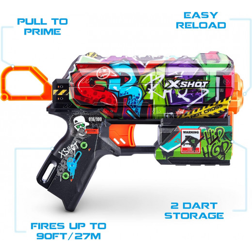 X-Shot Skins Flux Dart Blaster 2PK - Graffiti, 16 Darts by ZURU