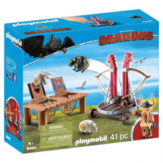 Playmobil Dragons Gobber The Belch With Sheep Sling