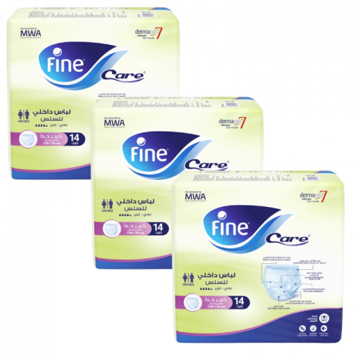 Fine Care Incontinence Adults Diaper PULL-UPS X-Large Waist Size 130 - 170 cm, 3 PACKS, 14 in each