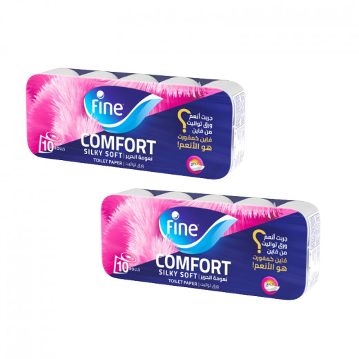 Fine Toilet Comfort Tissues 175 Sheet 2 Ply 10 Rolls, 2 PACKS