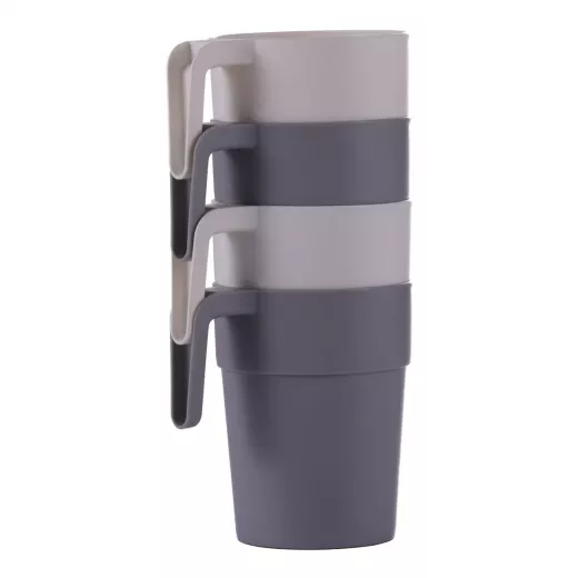 Vague Water Pitcher 1.8 Liter with 4 Cups Set, Grey