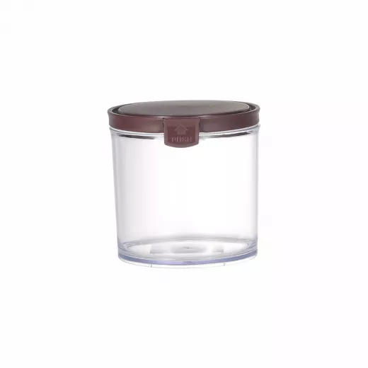 Vague Round Airtight Food Container Jar 930 ml Brown