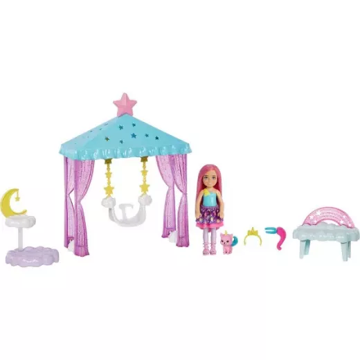 Barbie Dreamtopia Chelsea Doll Nurturing Fantasy Playset and Pet Kitten