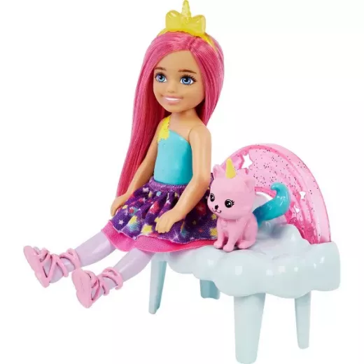 Barbie Dreamtopia Chelsea Doll Nurturing Fantasy Playset and Pet Kitten