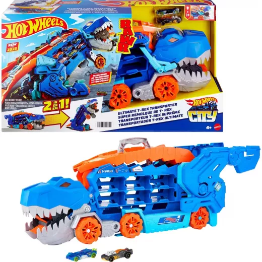 Hot Wheels City Transforming T-Rex Ultimate Hauler