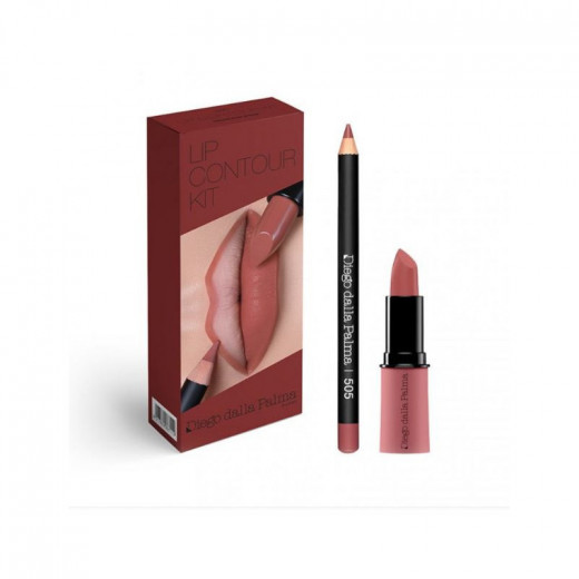 Diego dalla Palma Lip Contour Kit: Lipstick 505 Rosa Coralo 4 ml + Pencil 12cm Innocent Rose 1.1 g