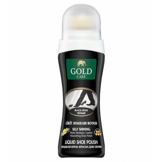 Gold Care Round Shoes Polish Black Liquid 75ml Plastic