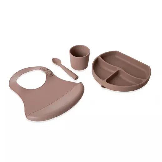 BabyJem Silicone Feeding Set, Latte