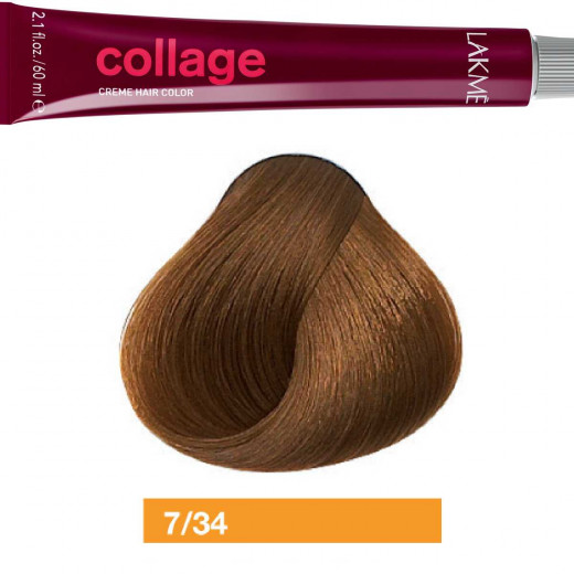 Lakme Collage Copper Gold Medium Blonde Cream Hair Color 7/34