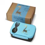 Carl Oscar N'ice Box - Lunch box with cooling element for children - Turquoise-Giraffe - 17 x 12.5 x 6.3 cm