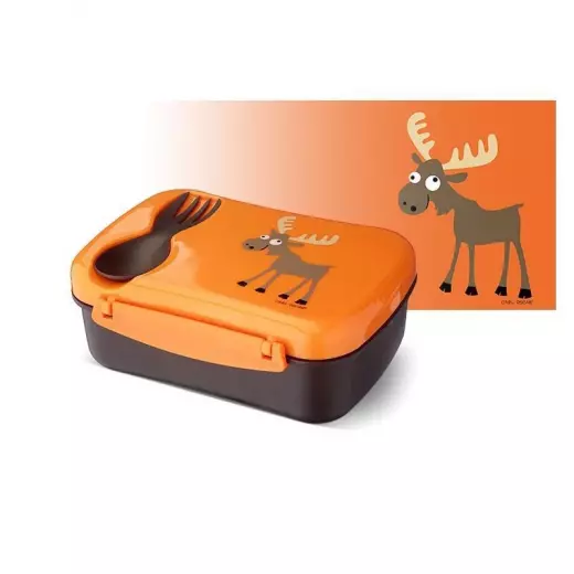 Carl Oscar N'ice Box - Lunch box with cooling element for children - Orange-Moose - 17 x 12.5 x 6.3 cm