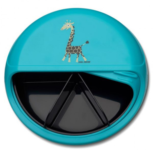 Carl Oscar BIG SnackDISC™ 5-chamber rotating snack container Turquoise