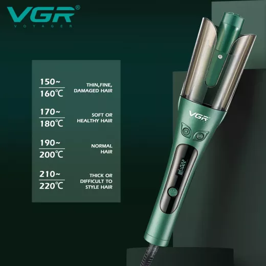 VGR Professional Hair Curler, Rotating Curling Iron with 1 inch Large Barrel