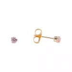 Studex Gold Plated CZ Pink Sterilized Ear Studs