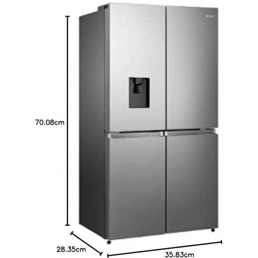 Hisense French Door Refrigerator 749 Liters Digital Control Silver Model RQ749N4ASU