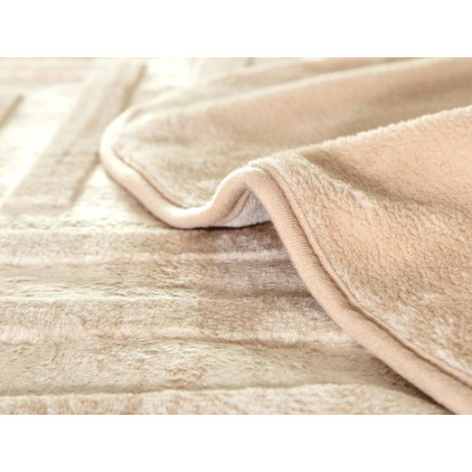 lMadame Coco Cheap Clementine Mink Emboss Double Blanket - Beige