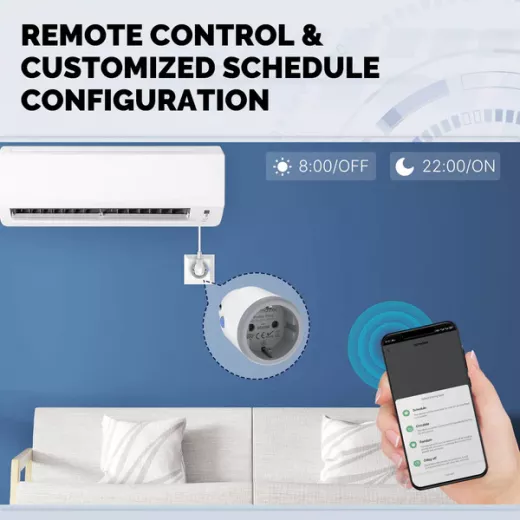 Moes Smart Plug Matter WiFi Socket Timer Outlet Power Monitor