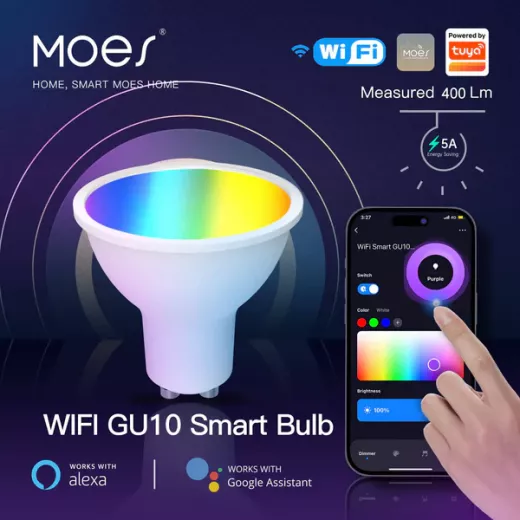 Moes WiFi Smart Light Bulbs LED RGB Warm Dimmable Lamps 5W