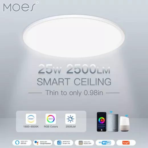 Moes Smart WIFI Ceiling Light Ultrathin Energy-saving RGB Dimmable Lighting LED Lamp