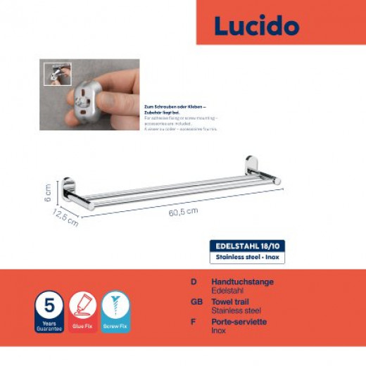 Kela Double Towel Rail Lucido 60CM