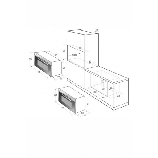 Gorenje Built-in Gas-Electric oven 90cm stainless