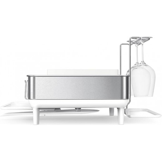 Simplehuman Steel Frame Dish Rack Brushed / White