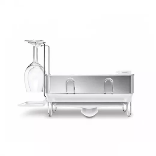 Simplehuman Steel Frame Dish Rack Compact  WHITE